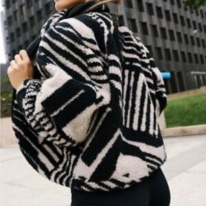 FP Movement by Free People Black and White Geometric Ski Jacket